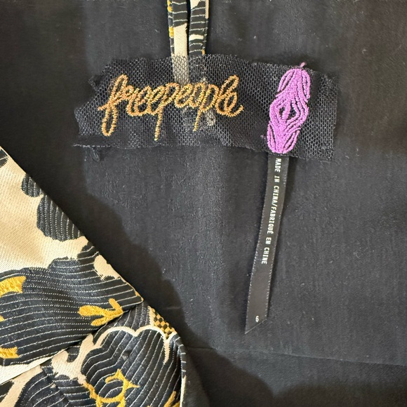 Free People Size 6 Black and Gold Mini Dress - Picture 13 of 15